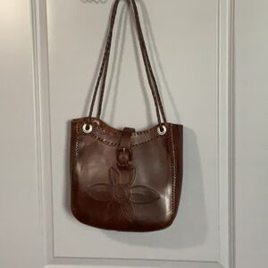 VTG handcrafted Chocolate Brown Leather Bucket Shoulder Bag